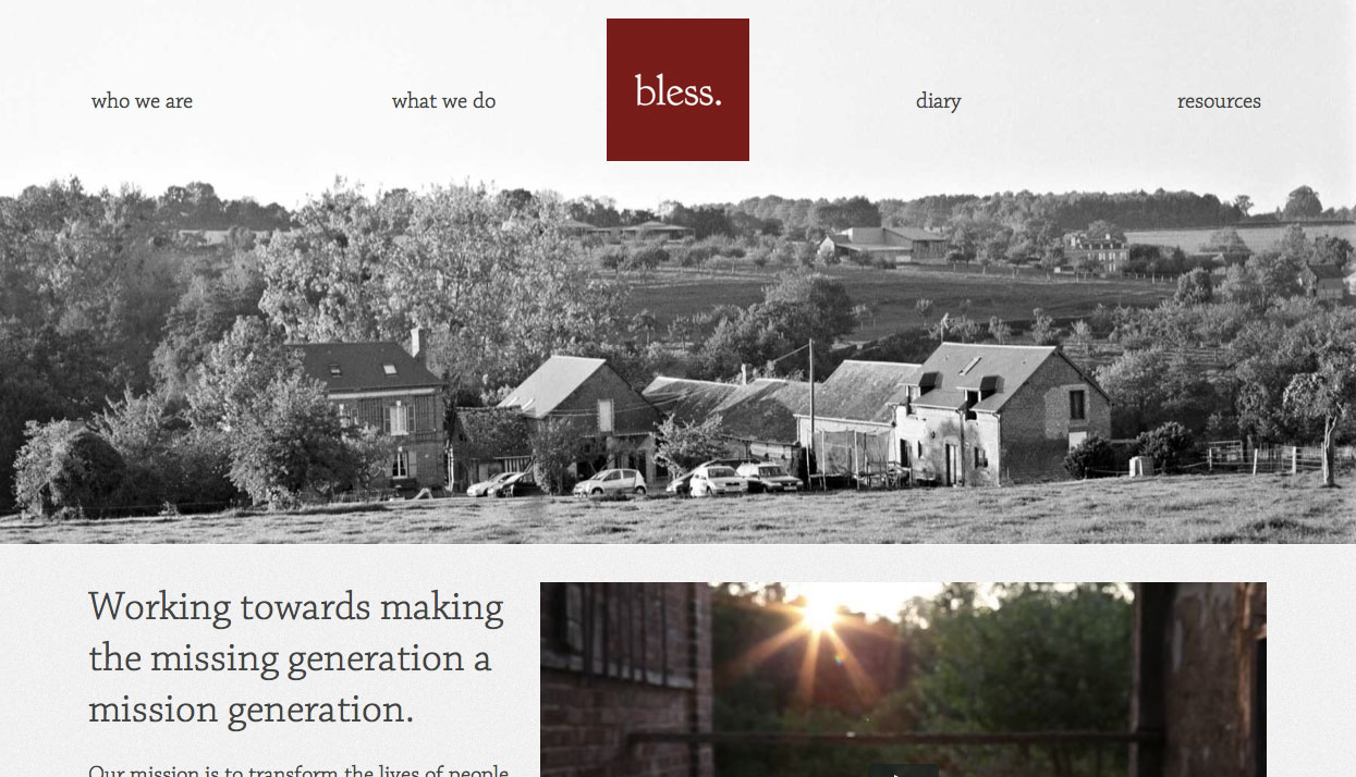 Bless homepage